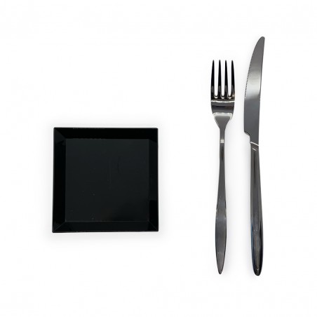 Piatto cubik nero in PS 10X10 cm (PZ.100)