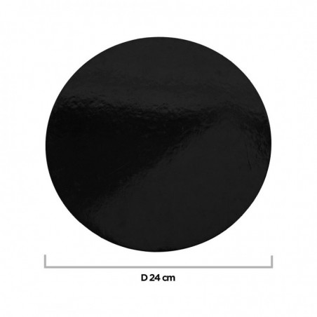 Disco sottotorta per pasticceria oro/nero D.24 cm (KG.10)