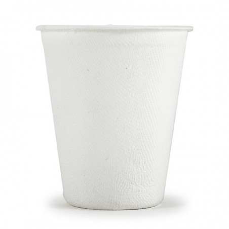Bicchiere compostabile in polpa di cellulosa bianca da 260ml (PZ.50)
