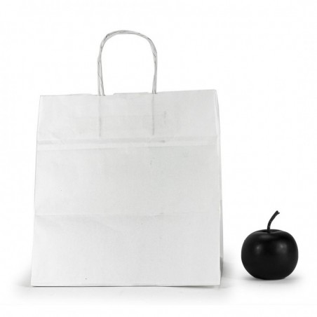 Buste e Shopper in carta bianca per trasporto 26+20x27 cm (PZ.250)