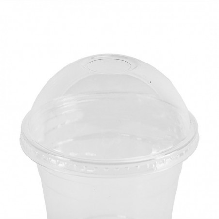 Coperchio per bicchiere smoothie in PET da 250ml a cupola con foro (PZ.100)