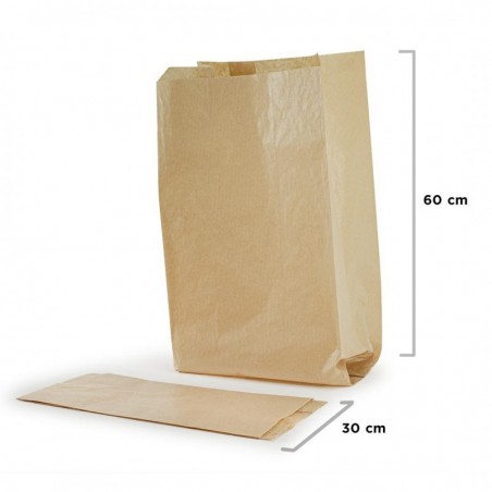 Sacchetto per alimenti in carta avana millerighe 30x60 cm (KG.10)