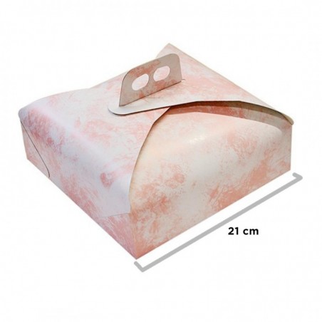 Scatola porta torta rosa 21x21cm (PZ.100)