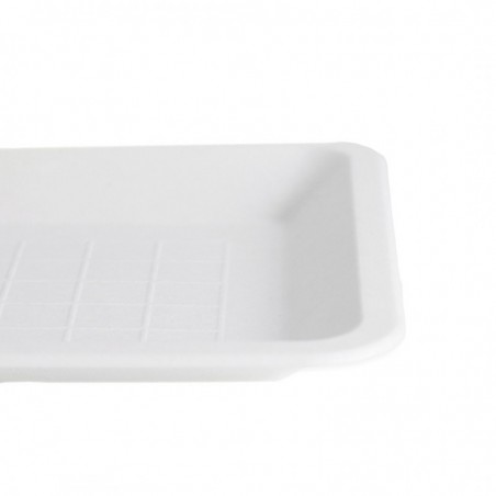 Piatto compostabile in polpa di cellulosa bianca rettangolare 20x15cm (PZ.50)