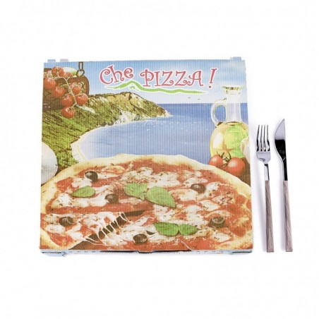 Scatola pizza da asporto in cartone stampa generica 33x33cm (PZ.100)