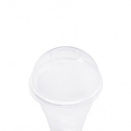 Coperchio per bicchiere in RPET 250/400 ml a cupola con foro (PZ.100)